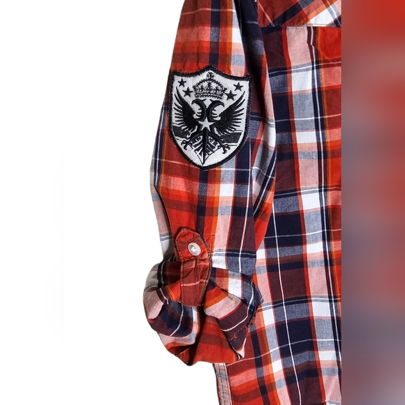 First Wave Plaid button dow shirt Size 8 - Picture 4 of 9